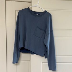 Aerie Blue Long Sleeve Cropped Top